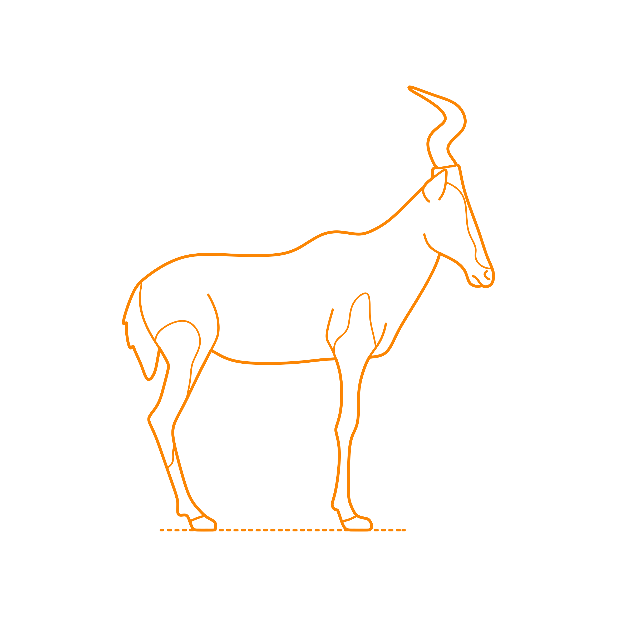 Animals Antelopes Hartebeest Editable Svg Line Art Free Vectors